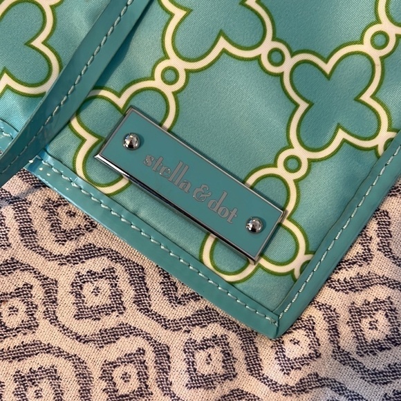 Stella & Dot Travel Jewelry Roll Up Blue/Green Print​​​​​​​​​ - Picture 9 of 9
